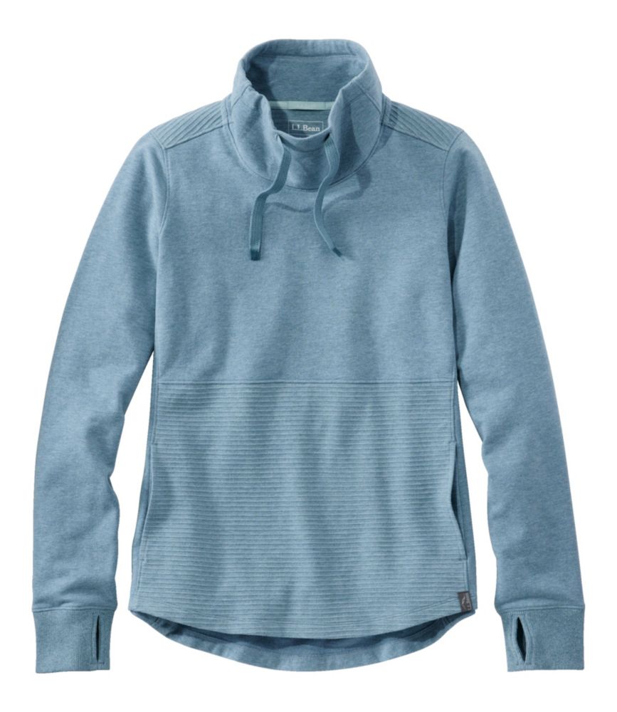 Women's L.L.Bean Cozy Mixed-Knit Pullover, Cadet Blue Heather, small image number 1