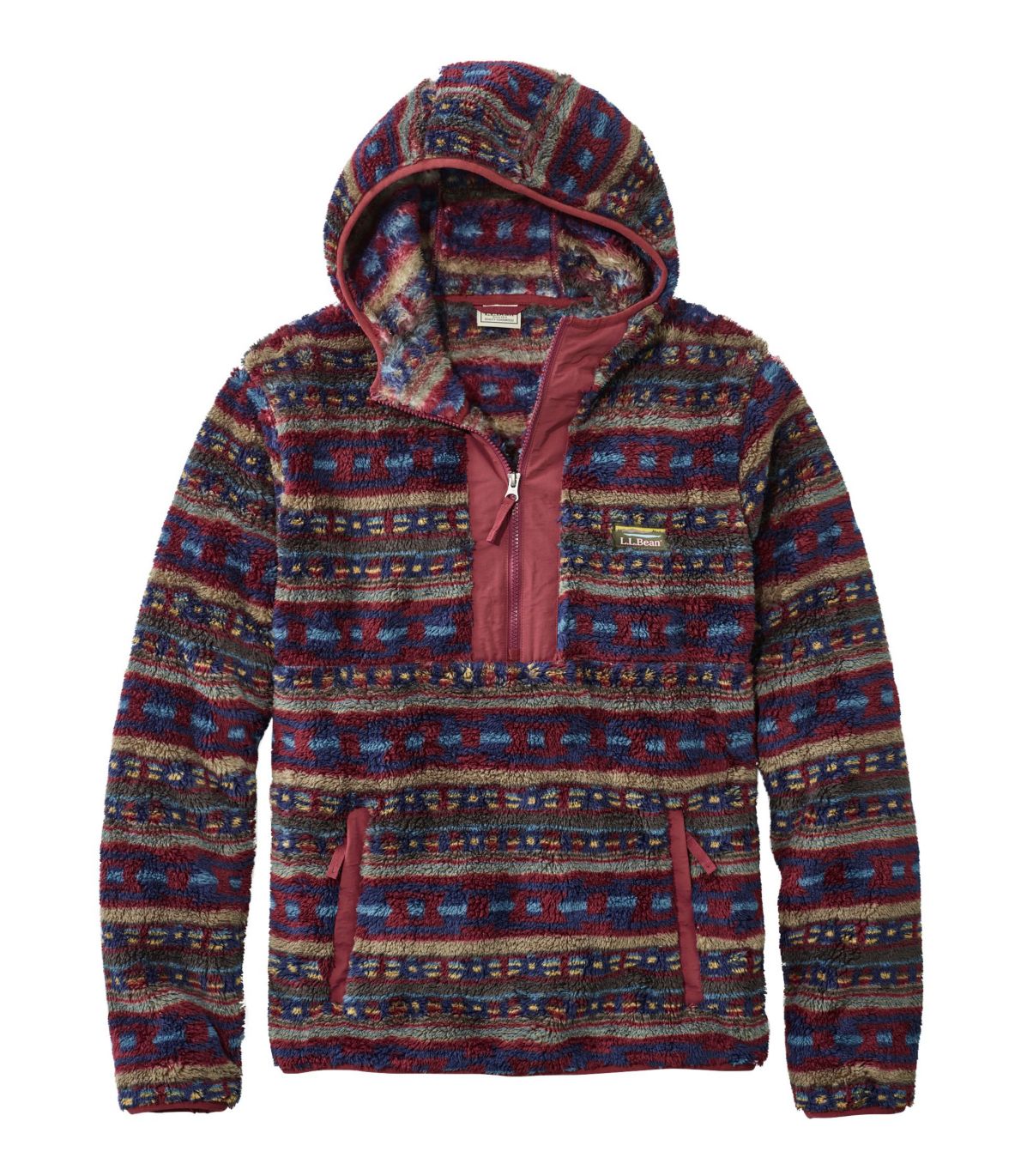 Men's L.L.Bean Hi-Pile Fleece Hoodie, Print