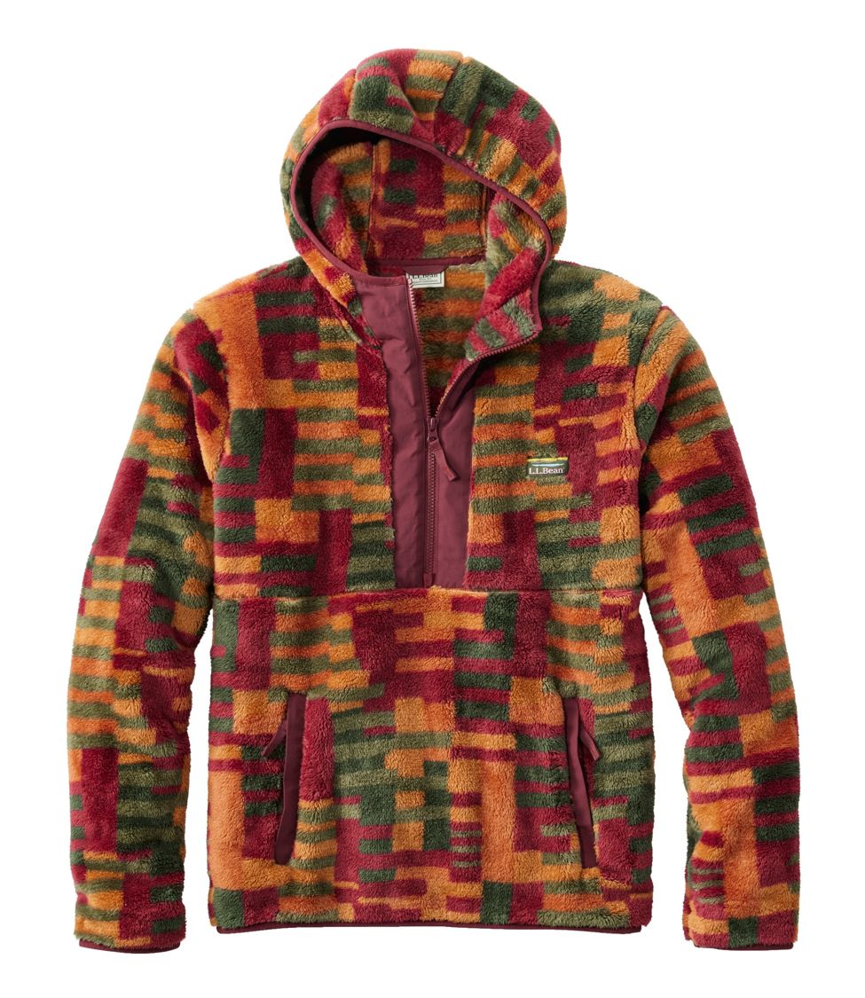 PILE LINED FLEECE PRINTED FULL-ZIP HOODIE