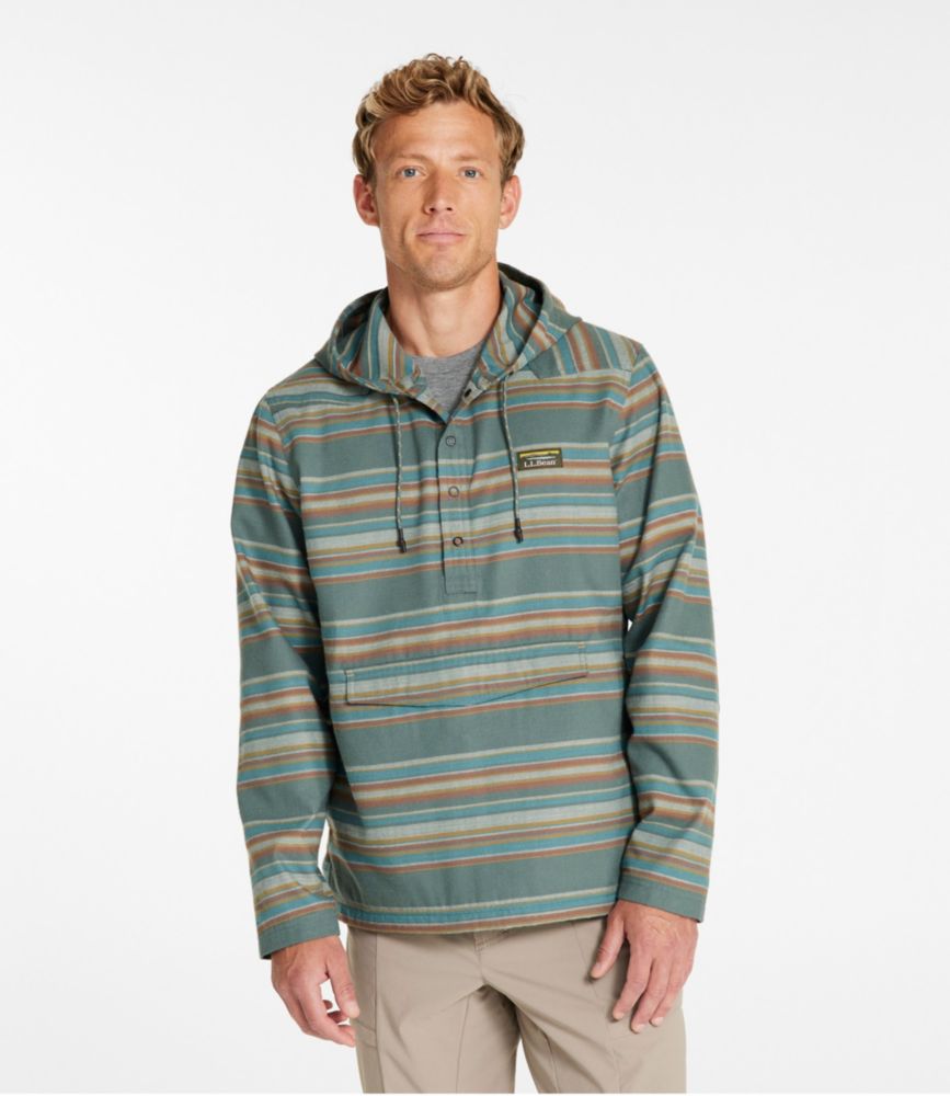 Men's Katahdin Performance Flannel Anorak, Balsam Stripe, small image number 2