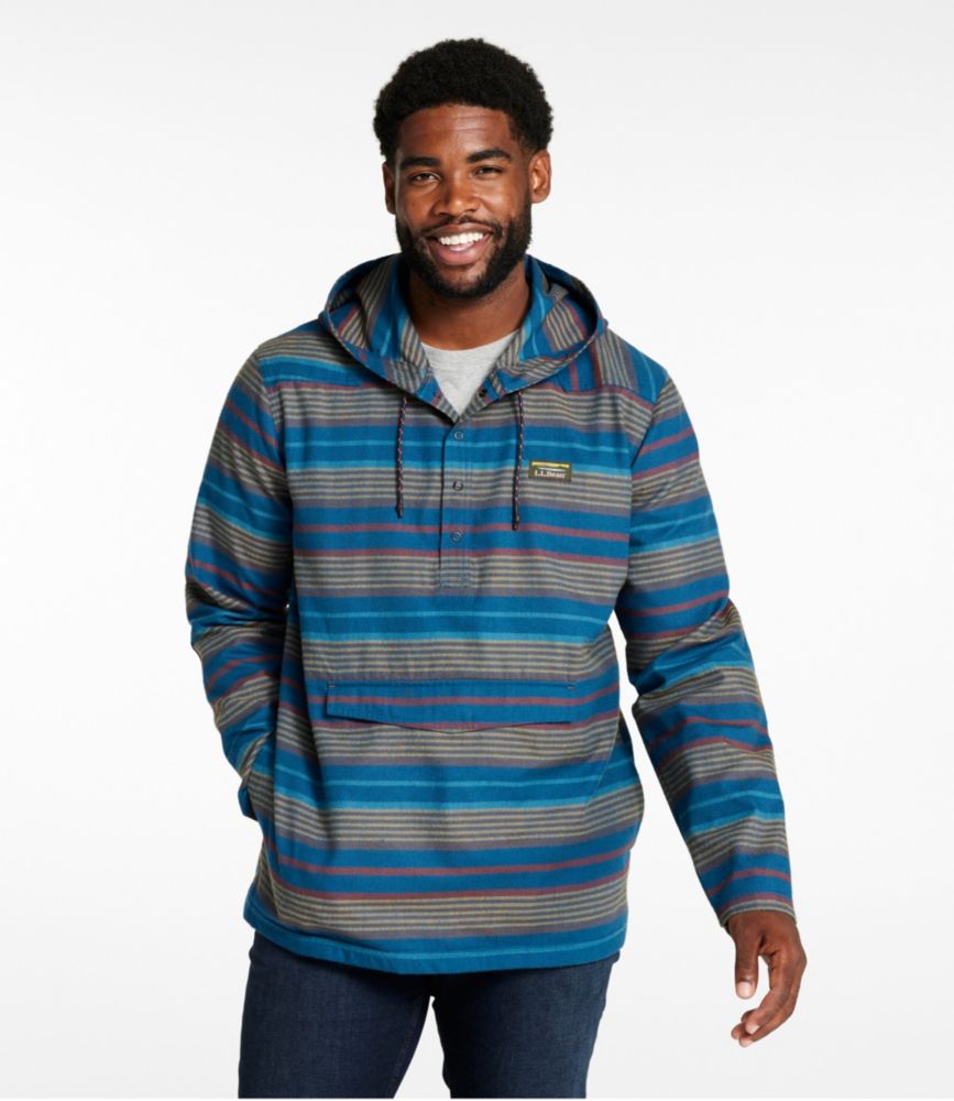 Men's Katahdin Performance Flannel Anorak, Balsam Stripe, small image number 4