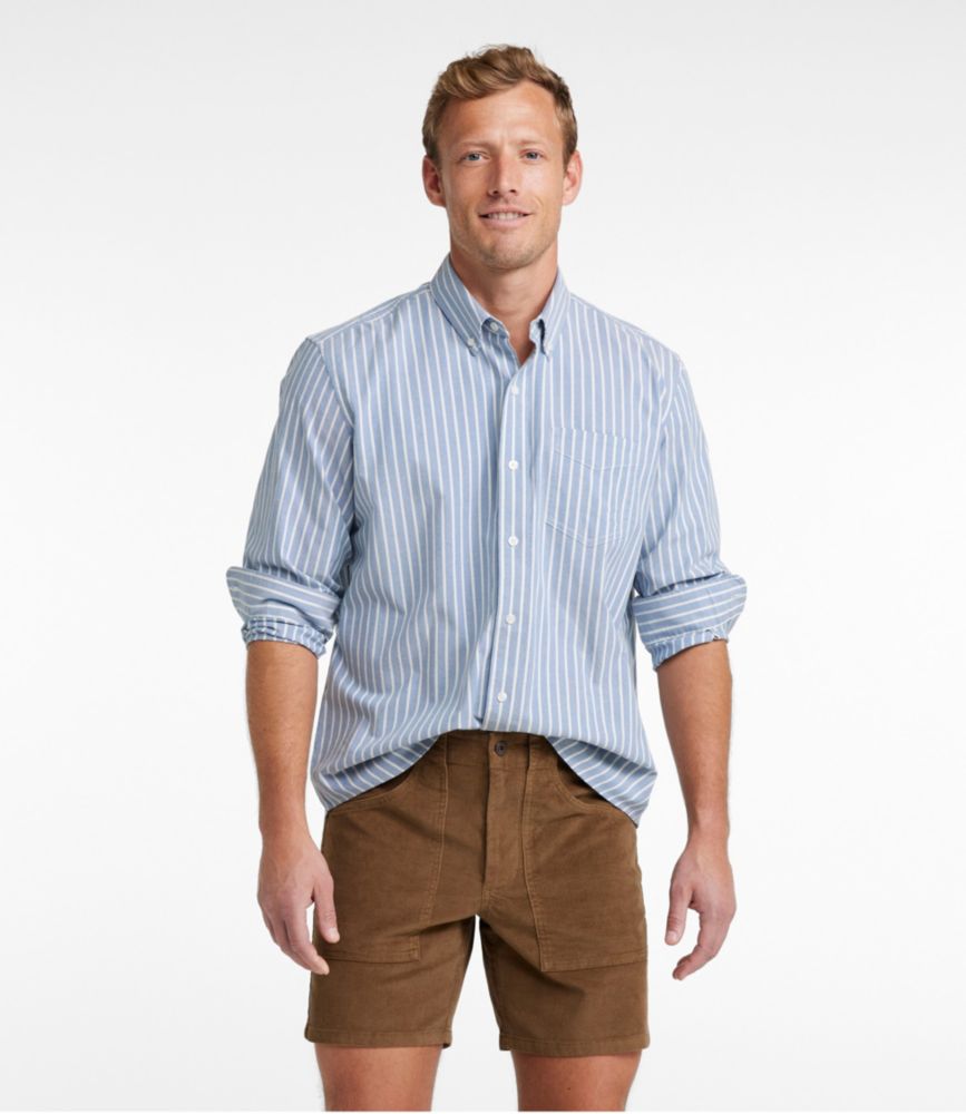 Men's Comfort Stretch Oxford Shirt, Traditional Untucked Fit, Stripe, , small image number 2