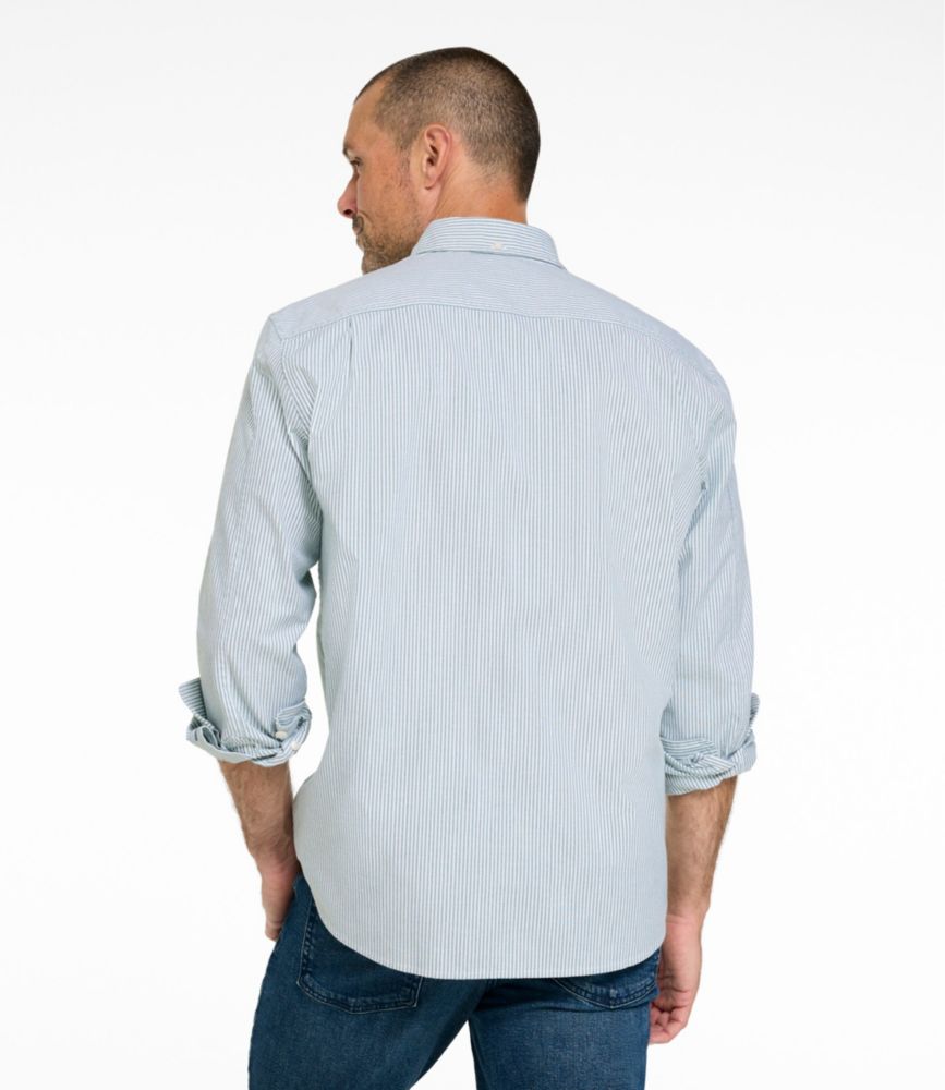 Men's Comfort Stretch Oxford Shirt, Traditional Untucked Fit, Stripe
