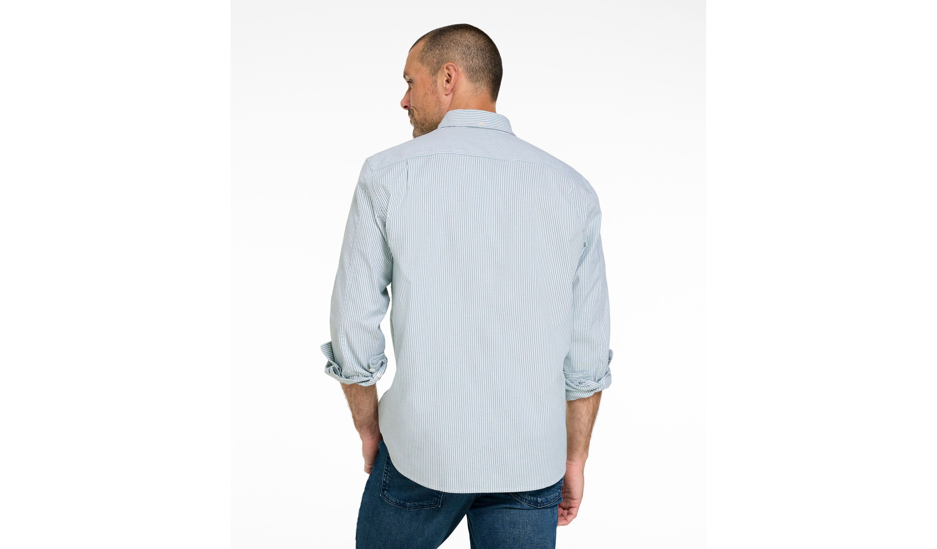 Men's Comfort Stretch Oxford Shirt, Traditional Fit, Stripe