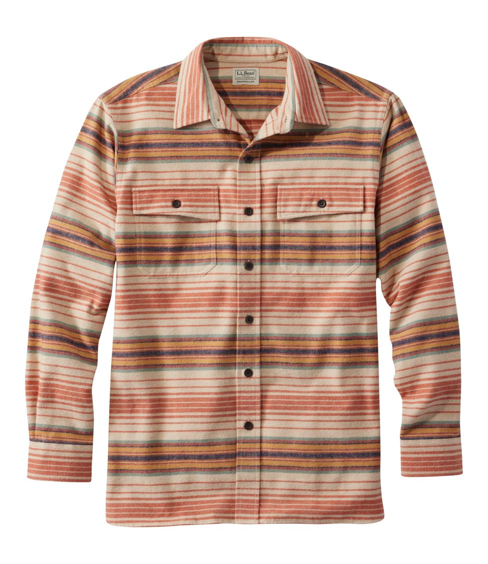 Men's Chamois Shirt, Traditional Fit, Stripe Silver Birch XXL, Flannel | L.L.Bean