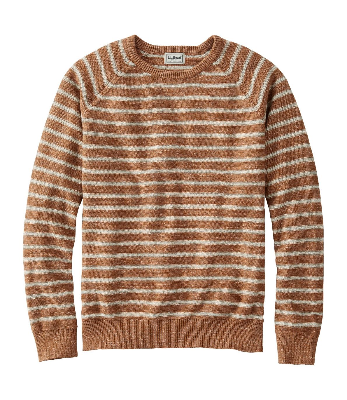 Men's Textured Organic Cotton Sweater, Crewneck, Stripe