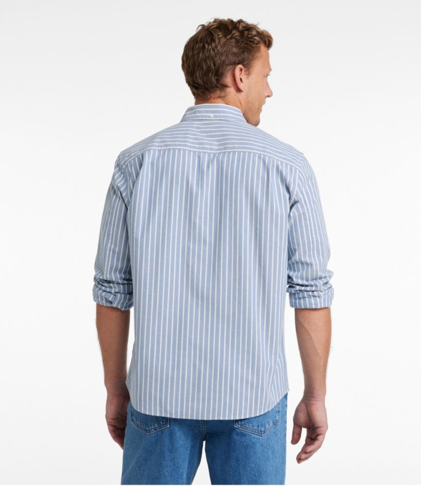 Men's Comfort Stretch Oxford Shirt, Slightly Fitted Untucked Fit, Stripe, , small image number 3