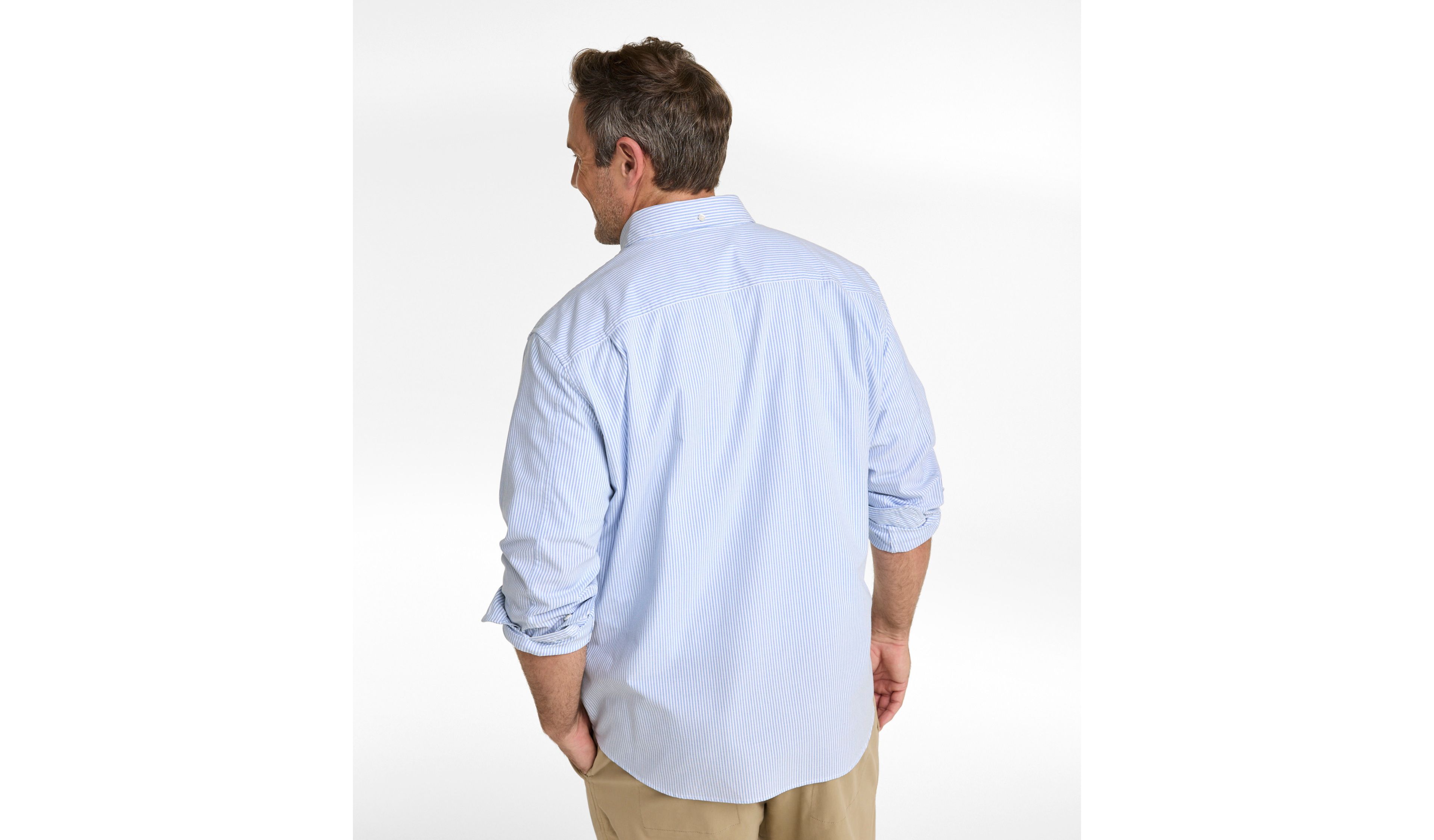 Men's Comfort Stretch® Oxford Shirt, Slightly Fitted, Stripe