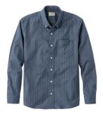 Men's Comfort Stretch Oxford Shirt, Slightly Fitted Untucked Fit, Stripe