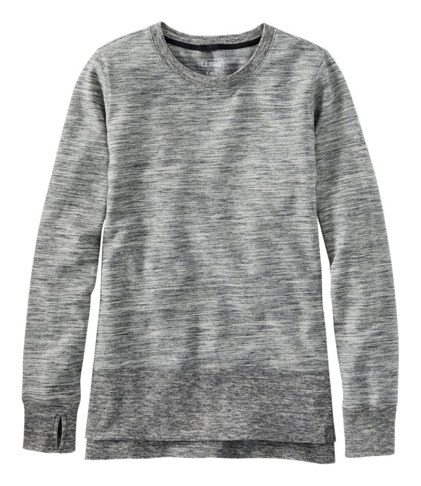 Women's L.L.Bean Cozy Sweatshirt, Split-Hem Marled, Light Gray Marl, small image number 1