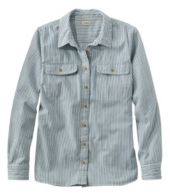 Women's L.L. Bean Heritage Washed Denim Shirt, Long-Sleeve Stripe