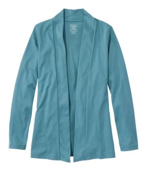Women's Pima Cotton Open Cardigan, With Pockets