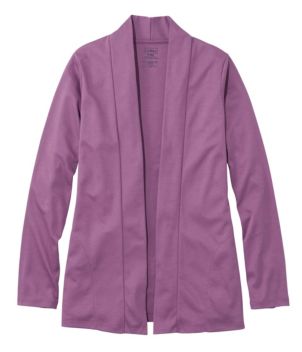 Women's Pima Cotton Open Cardigan, With Pockets