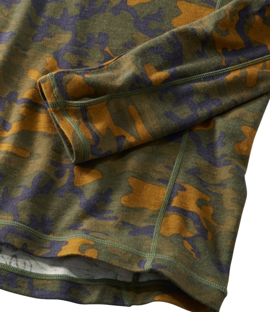Men's Cresta Wool Midweight QuarterZip Base Layer, Camouflage