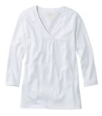 Women's Pima Cotton Tee, Soft V-Neck, Three-Quarter Sleeve