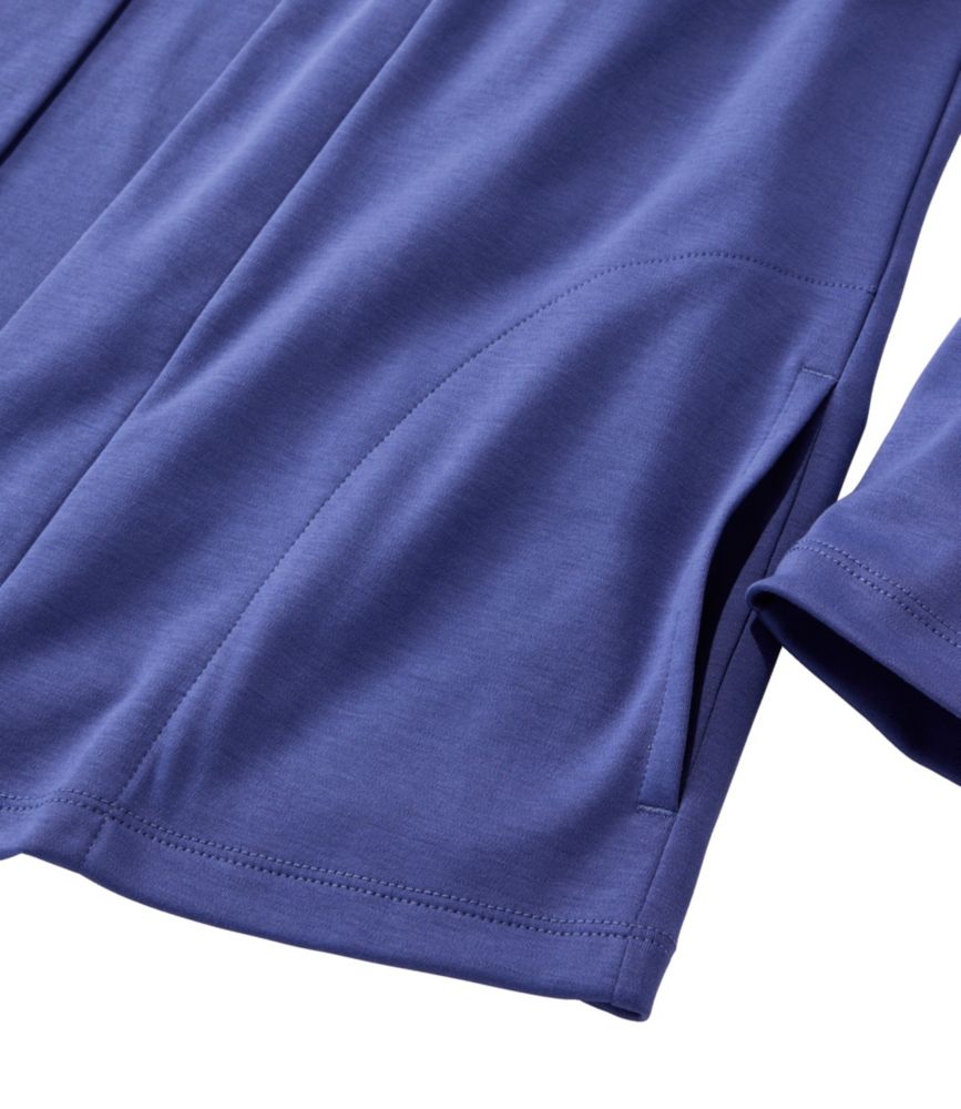 Women's Pima Cotton Open Cardigan, With Pockets, Lake, small image number 4