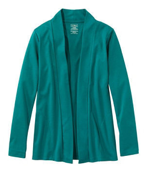 Women's Pima Cotton Open Cardigan, With Pockets