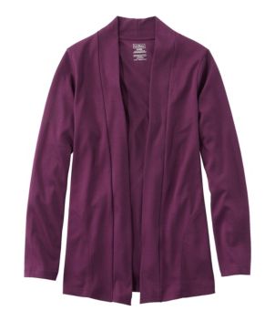 Women's Pima Cotton Open Cardigan, With Pockets