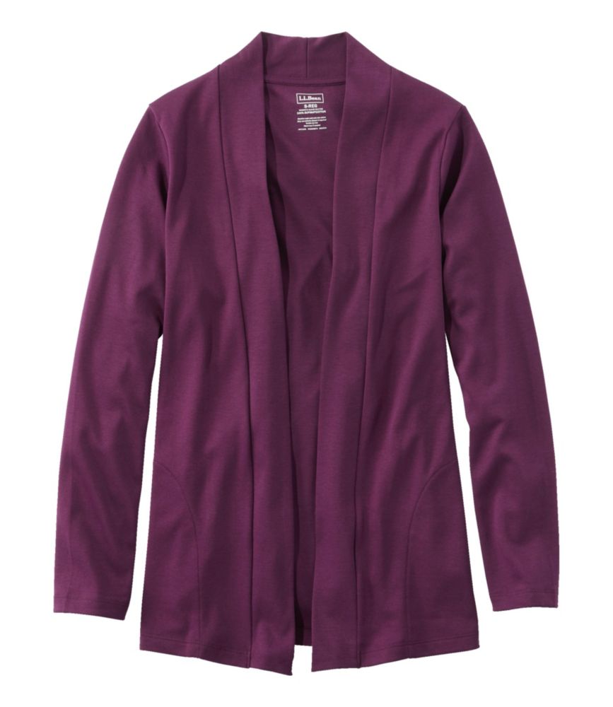 Women's Pima Cotton Open Cardigan, With Pockets