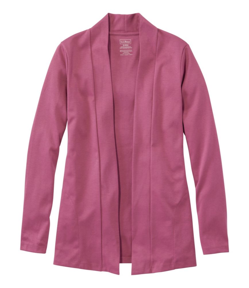 Women's Pima Cotton Open Cardigan, With Pockets