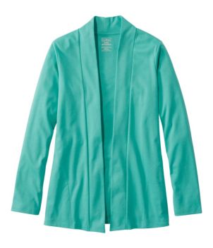 Women's Pima Cotton Open Cardigan, With Pockets
