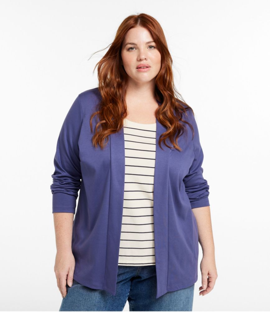 Women's Pima Cotton Open Cardigan, With Pockets