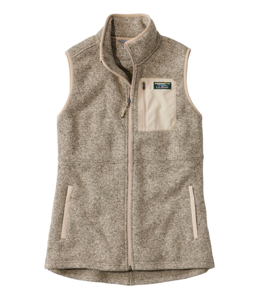 Women's L.L.Bean Sweater Fleece Long Vest, Boulder, small image number 1