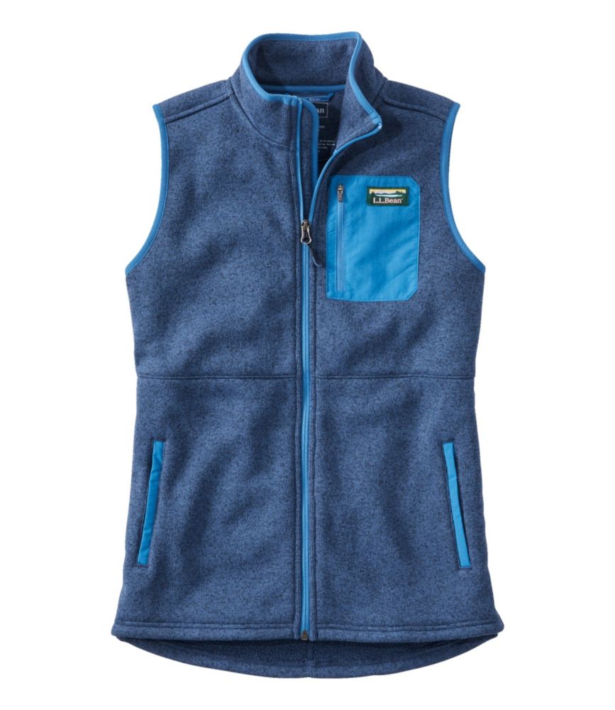 Women's L.L.Bean Sweater Fleece Long Vest, Mallard Blue, small image number 1