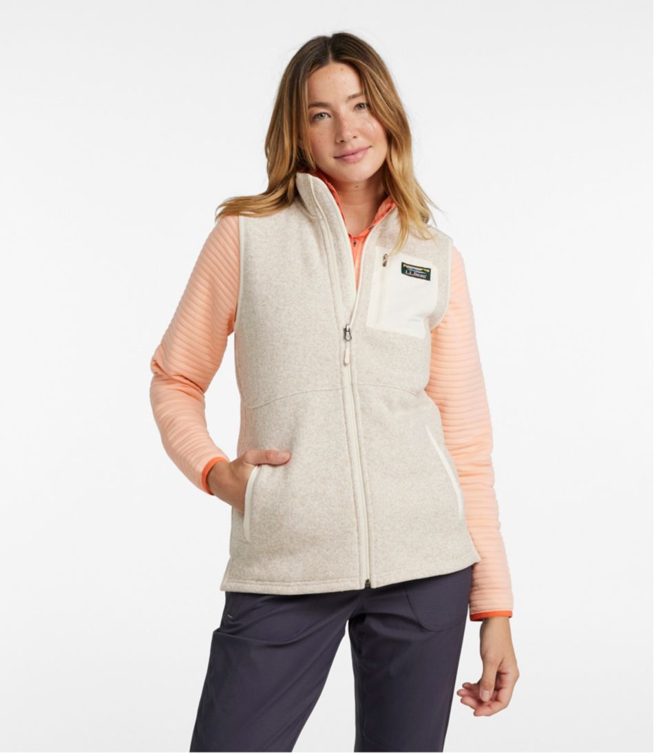 LL BEAN Women's Softshell Vest | Size M Reg | Full Zip Warm Fleece-Lined |  Blue