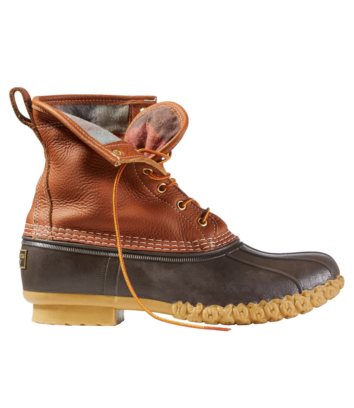 Men's Bean Boots 8", Flannel-Lined PrimaLoft