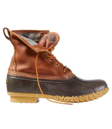 Men's Bean Boots 8" Leather PrimaLoft Flannel-Lined