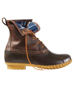 Men's Bean Boots 8", Flannel-Lined Insulated