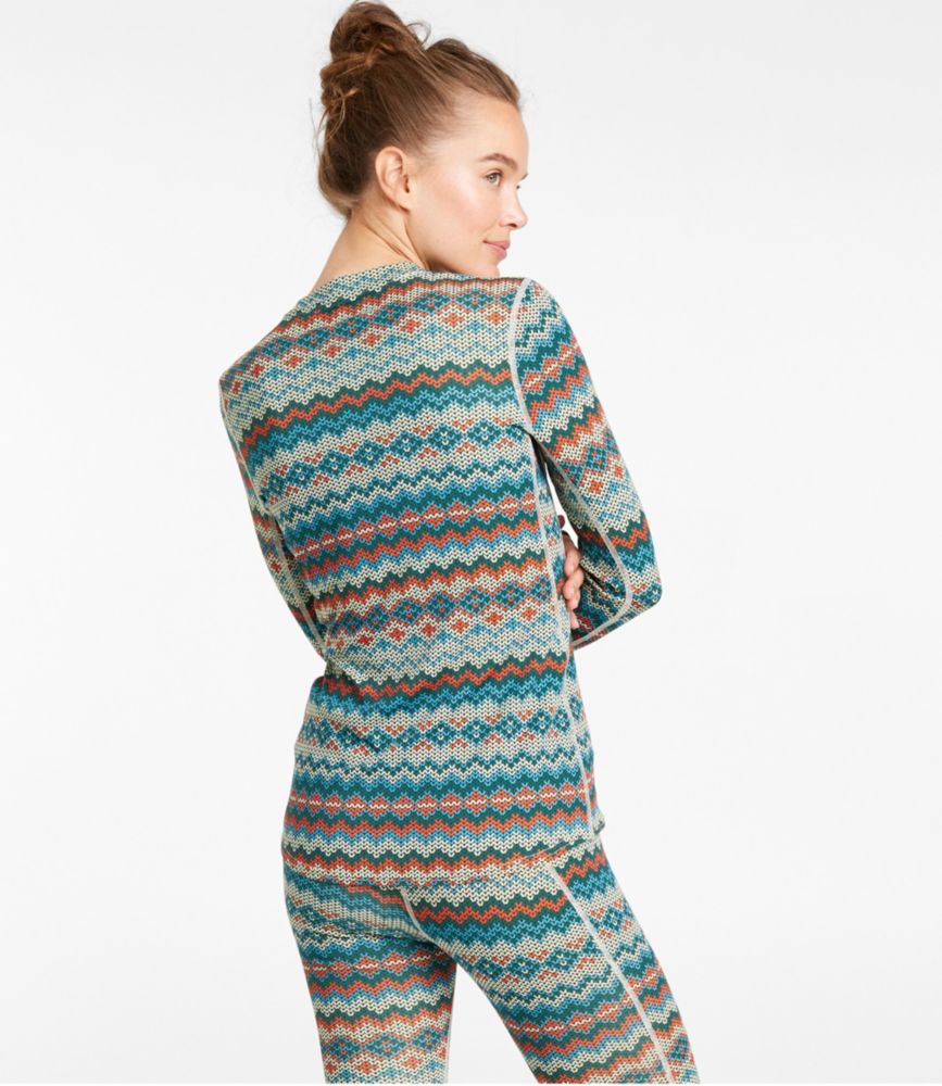 Women's L.L.Bean Lightweight Crew Base Layer, Long Sleeve Print, , small image number 2