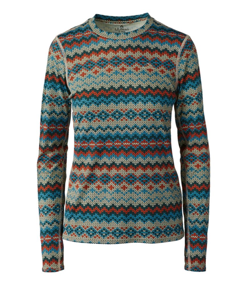 Women's L.L.Bean Lightweight Crew Base Layer, Long Sleeve Print, , small image number 5