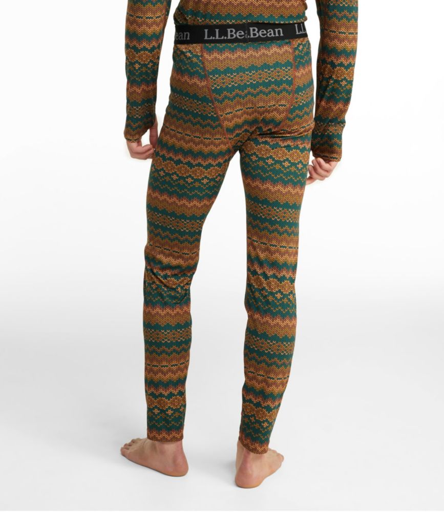 Men's L.L.Bean Lightweight Base Layer Pants, Print, Warm Umber Fair Isle, small image number 3