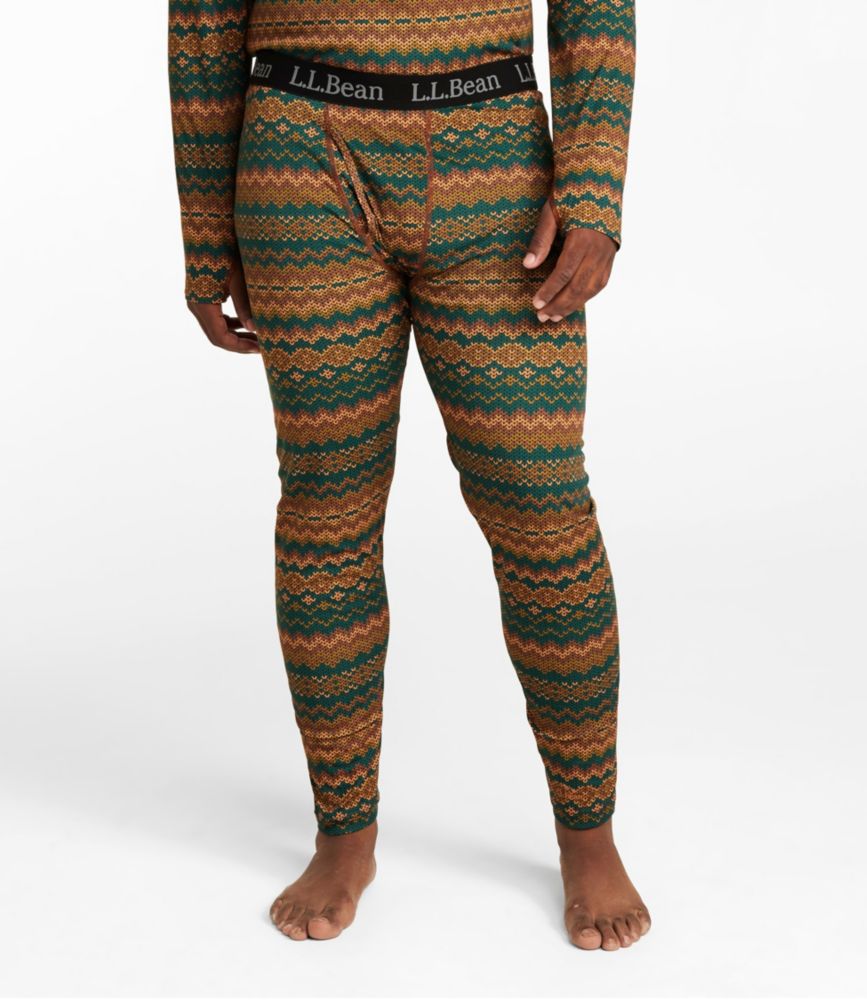 Men's L.L.Bean Lightweight Base Layer Pants, Print, Warm Umber Fair Isle, small image number 4