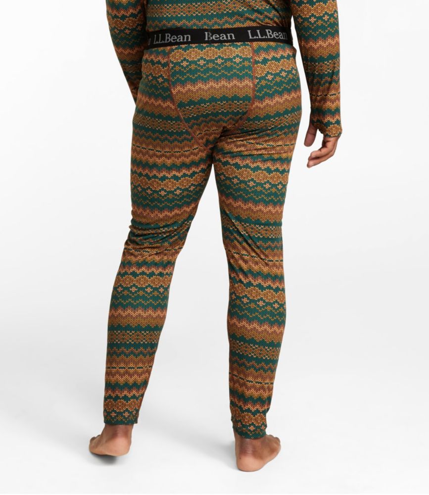 Men's L.L.Bean Lightweight Base Layer Pants, Print, Warm Umber Fair Isle, small image number 5