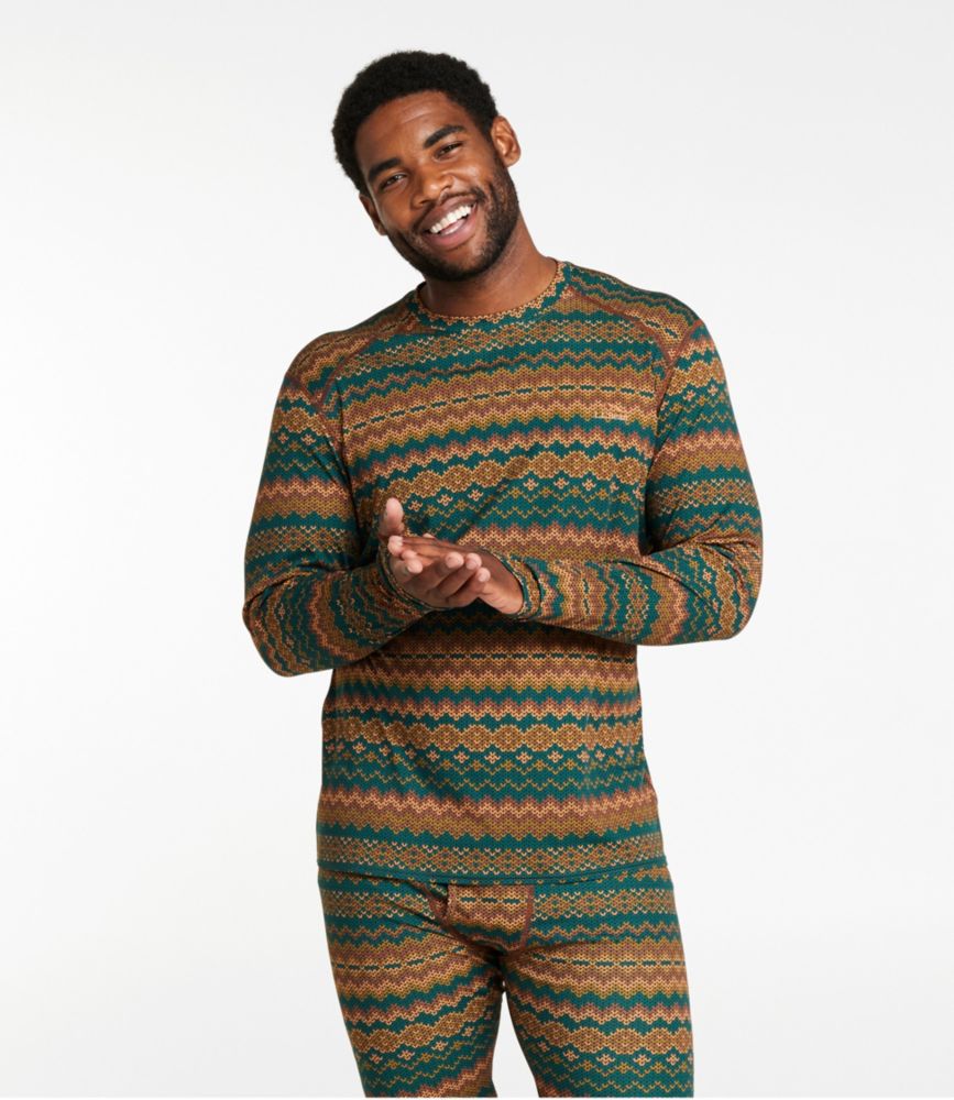 Men's L.L.Bean Lightweight Crew Base Layer, Long-Sleeve Print, , small image number 4
