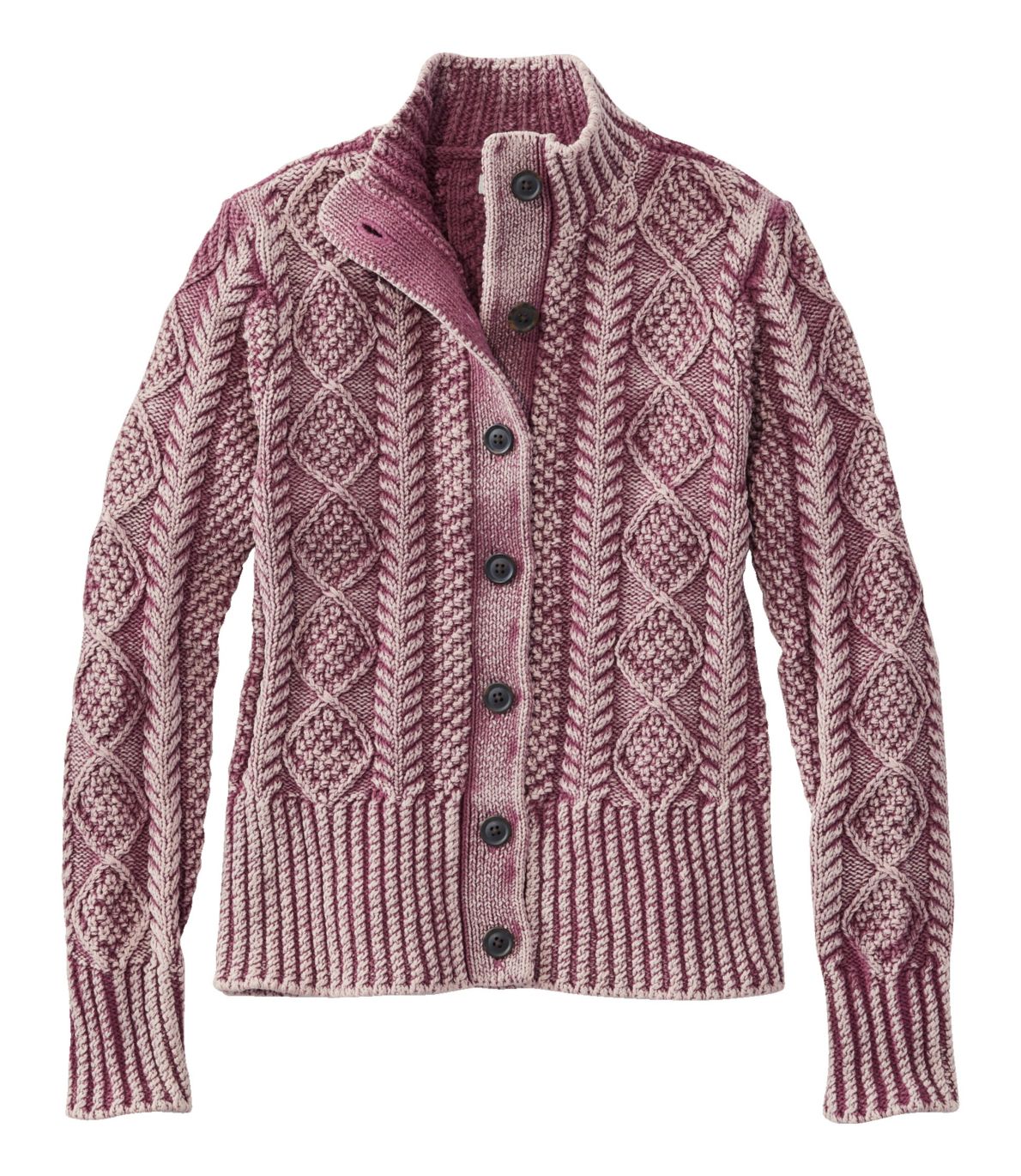 Women's Signature Cotton Fisherman Sweater, Short Cardigan Washed