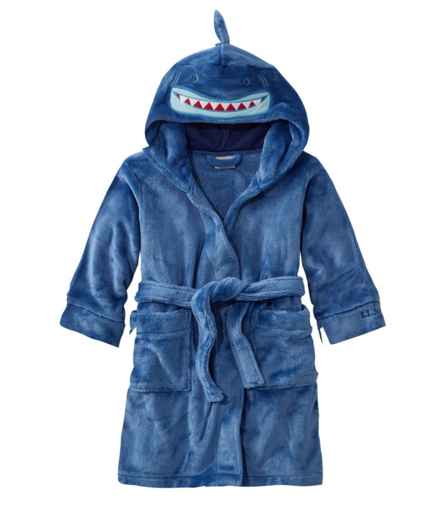 Toddlers' Cozy Animal Robe, Hooded, Bright Blue, small image number 1