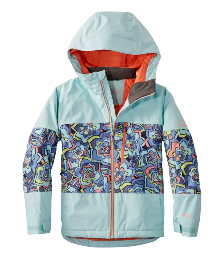 Kids' Waterproof Wildcat Ski Jacket, Wild Salmon Flower Power, small image number 1