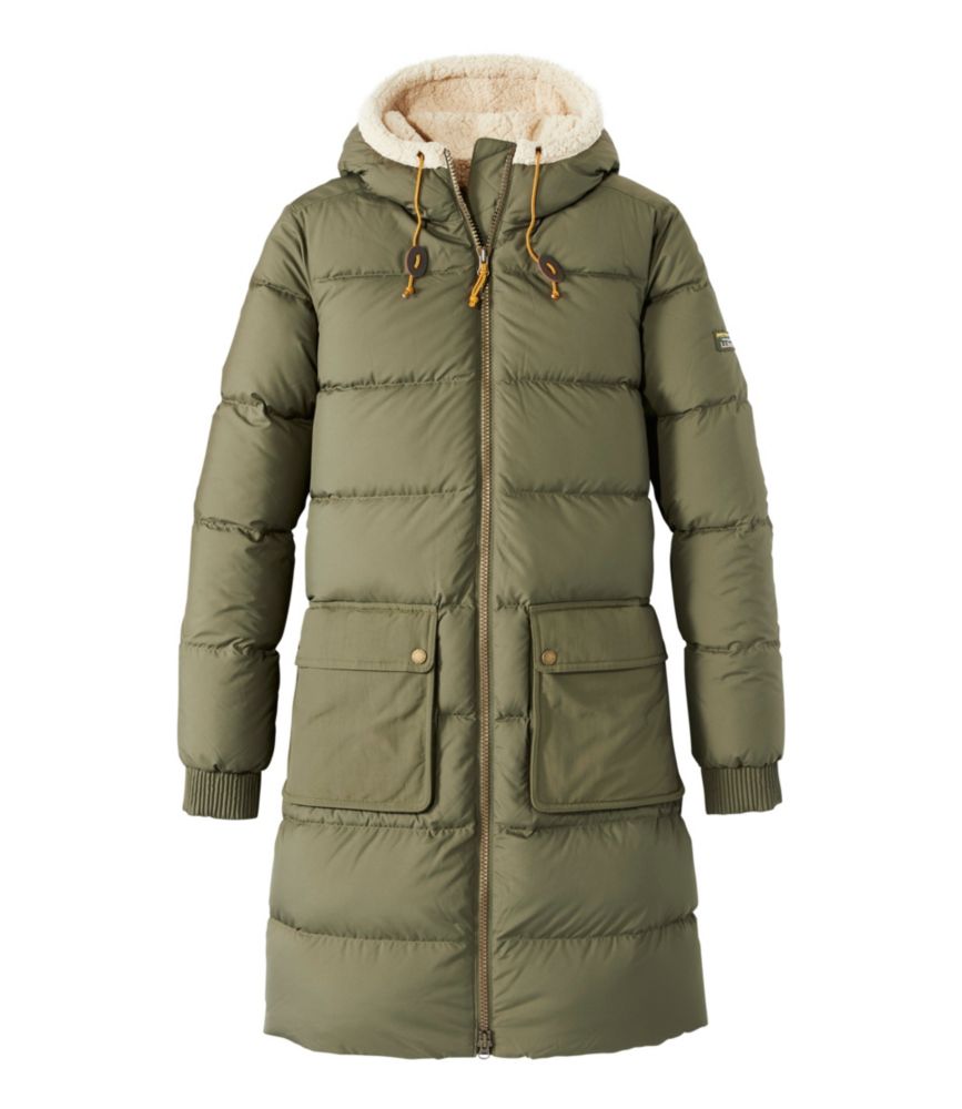 Women's Mountain Classic Down Coat, Sherpa-Lined, Kelp Green, small image number 1