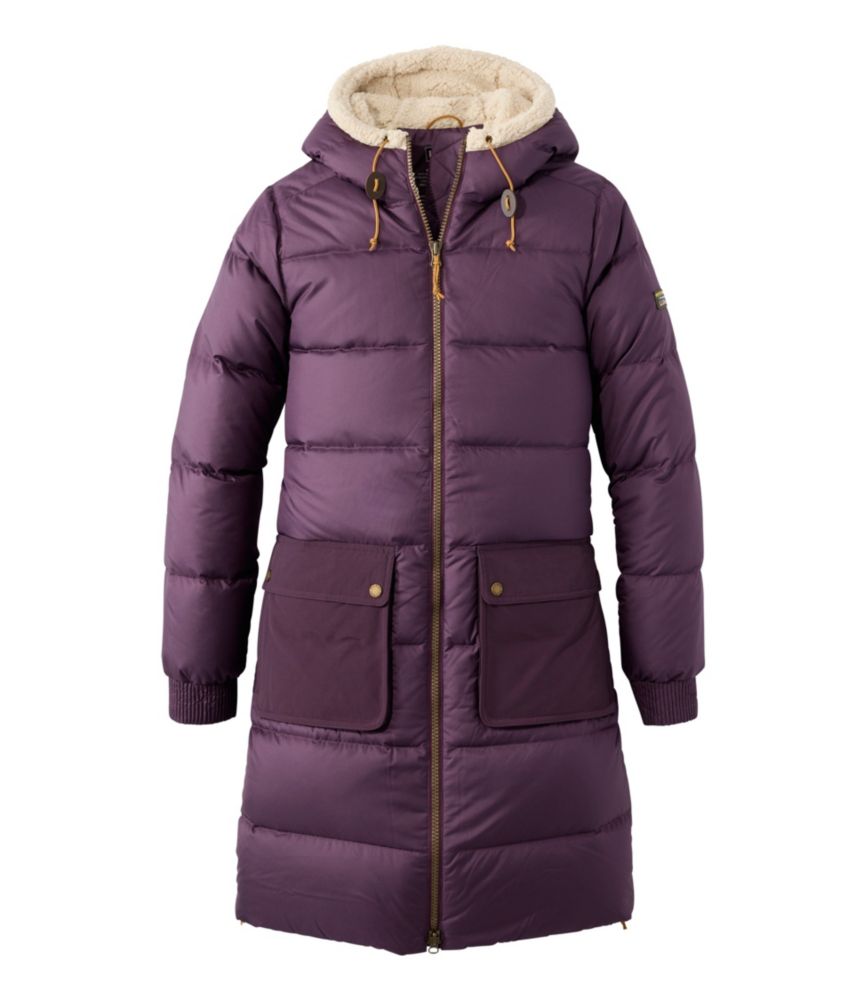 Women's Mountain Classic Down Coat, Sherpa-Lined, Eggplant, small image number 1