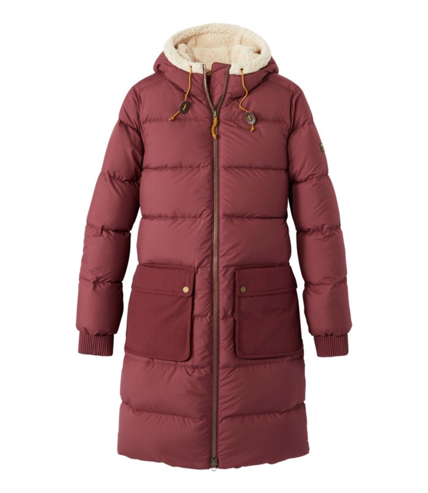 Women's Mountain Classic Down Coat, Sherpa-Lined, Burgundy, small image number 1