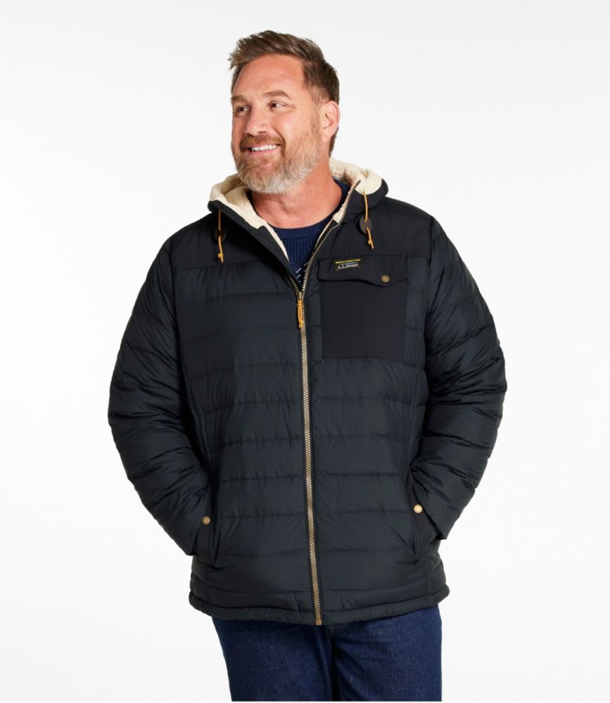 Men's Mountain Classic Down Hooded Jacket, Sherpa-Lined