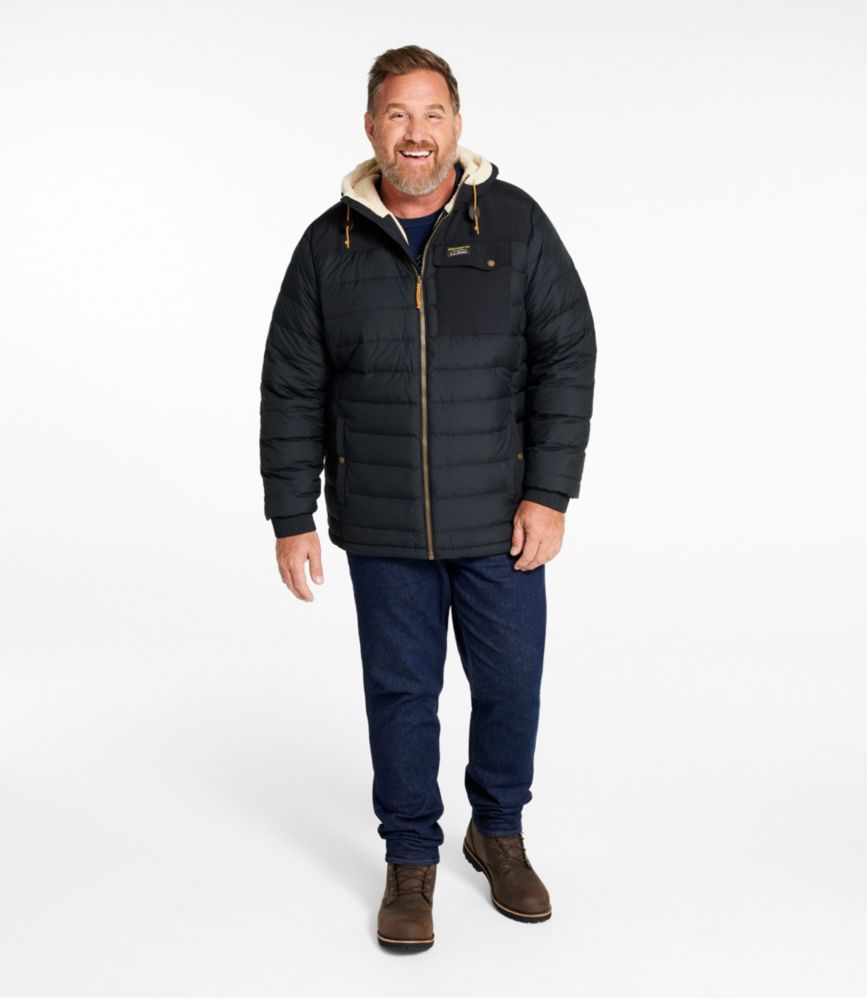 Men's Mountain Classic Down Hooded Jacket, Sherpa-Lined