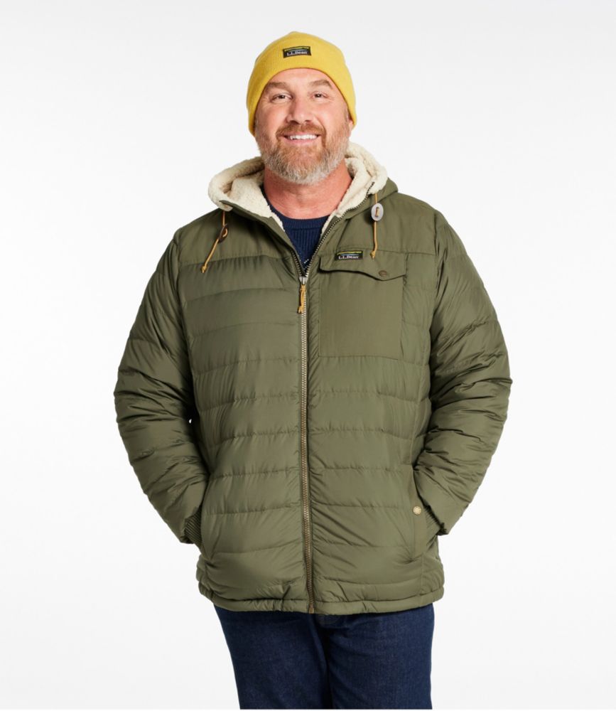 Men's Mountain Classic Down Hooded Jacket, SherpaLined Insulated