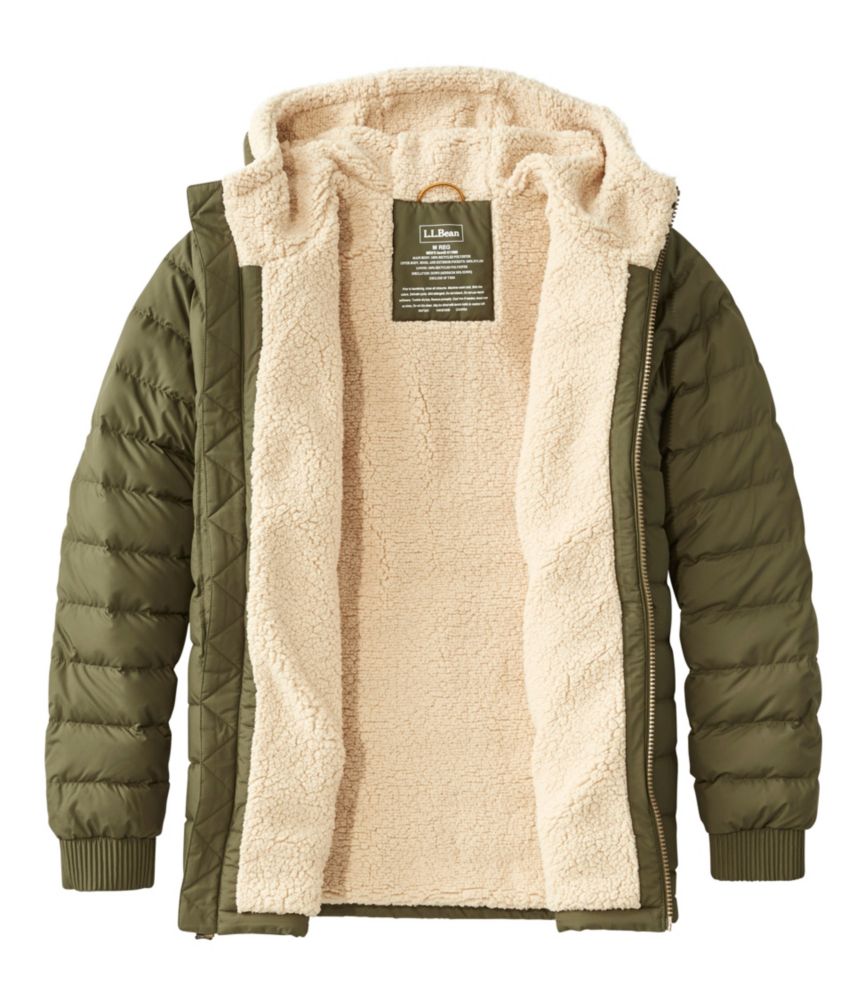 Men's Mountain Classic Down Hooded Jacket, SherpaLined Insulated