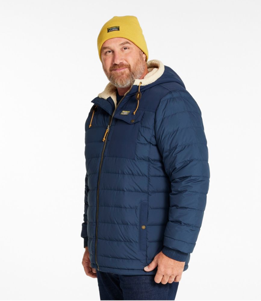 Men's Mountain Classic Down Hooded Jacket, Sherpa-Lined