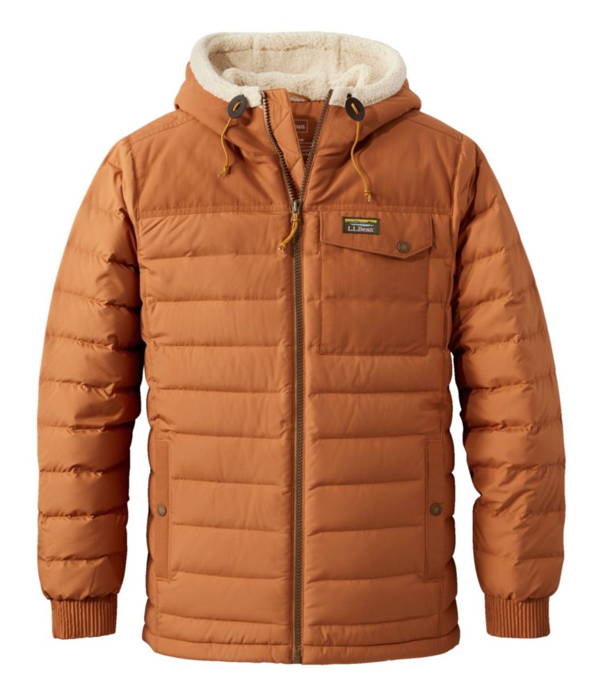 Men's Mountain Classic Down Hooded Jacket, Sherpa-Lined, Adobe, small image number 1